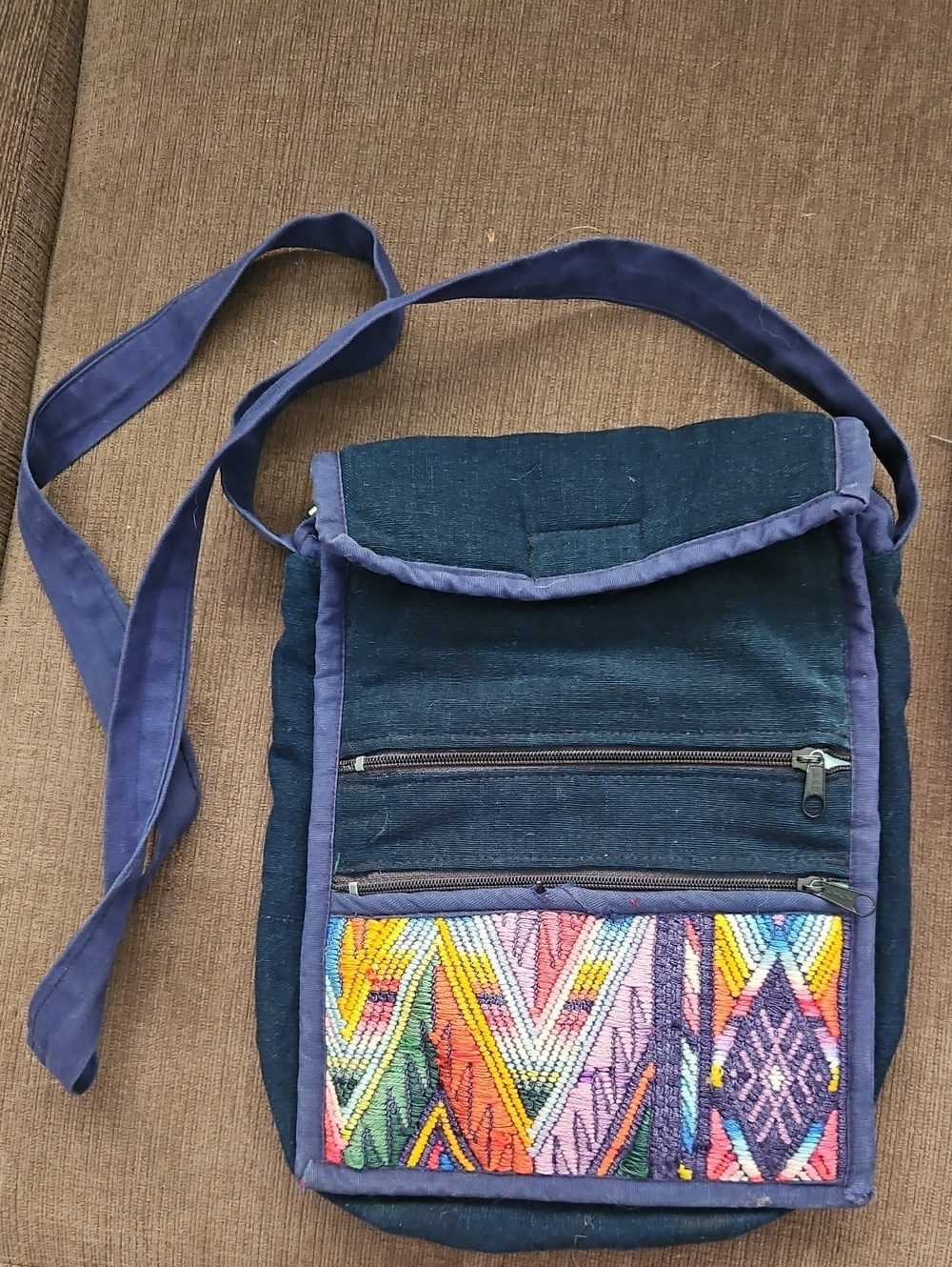 Fabric Embroidery Crossbody Purse